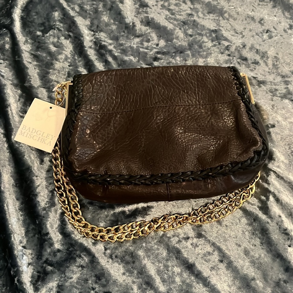 Badgley Mischka genuine leather handbag crossbody - Picture 6 of 9